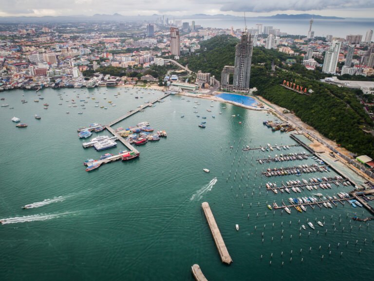 Aerial view of Pattaya beach . Thailand
